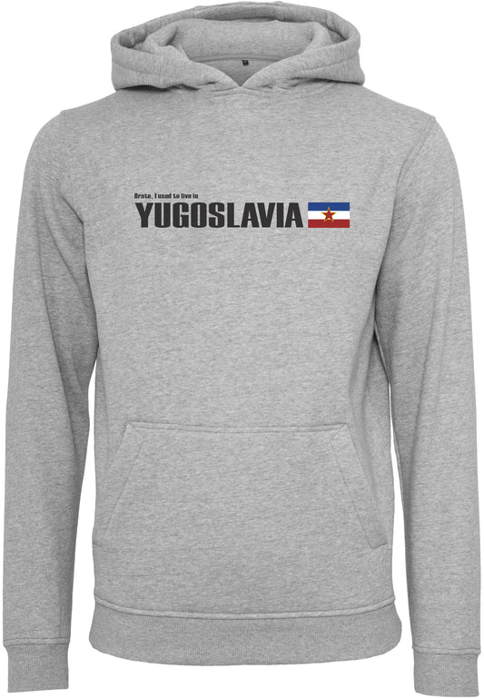 "Brate, I Used To Live In Yugoslavia" Hoodie Heather Grey
