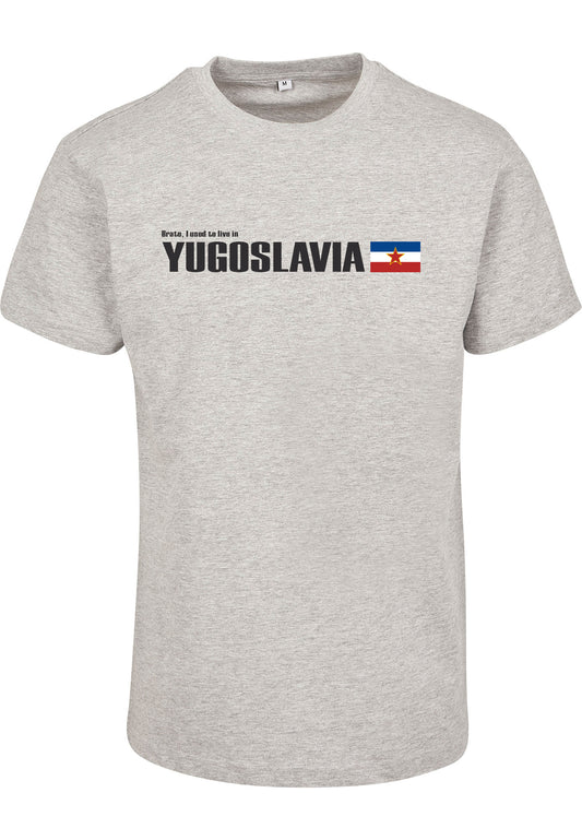 "Brate, I Used To Live In Yugoslavia" T-Shirt Heather Grey